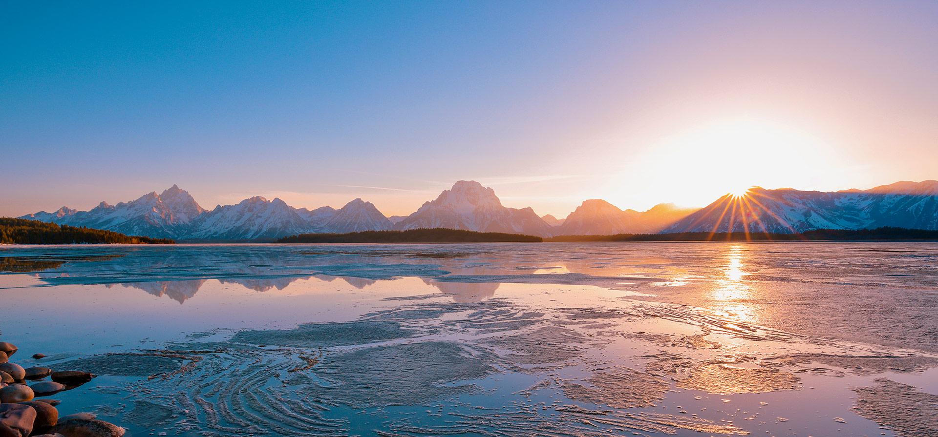 Tetons and melting ice